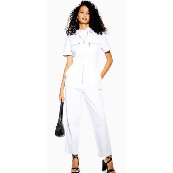 Topshop Pants - Top Shop White Denim Jumpsuit